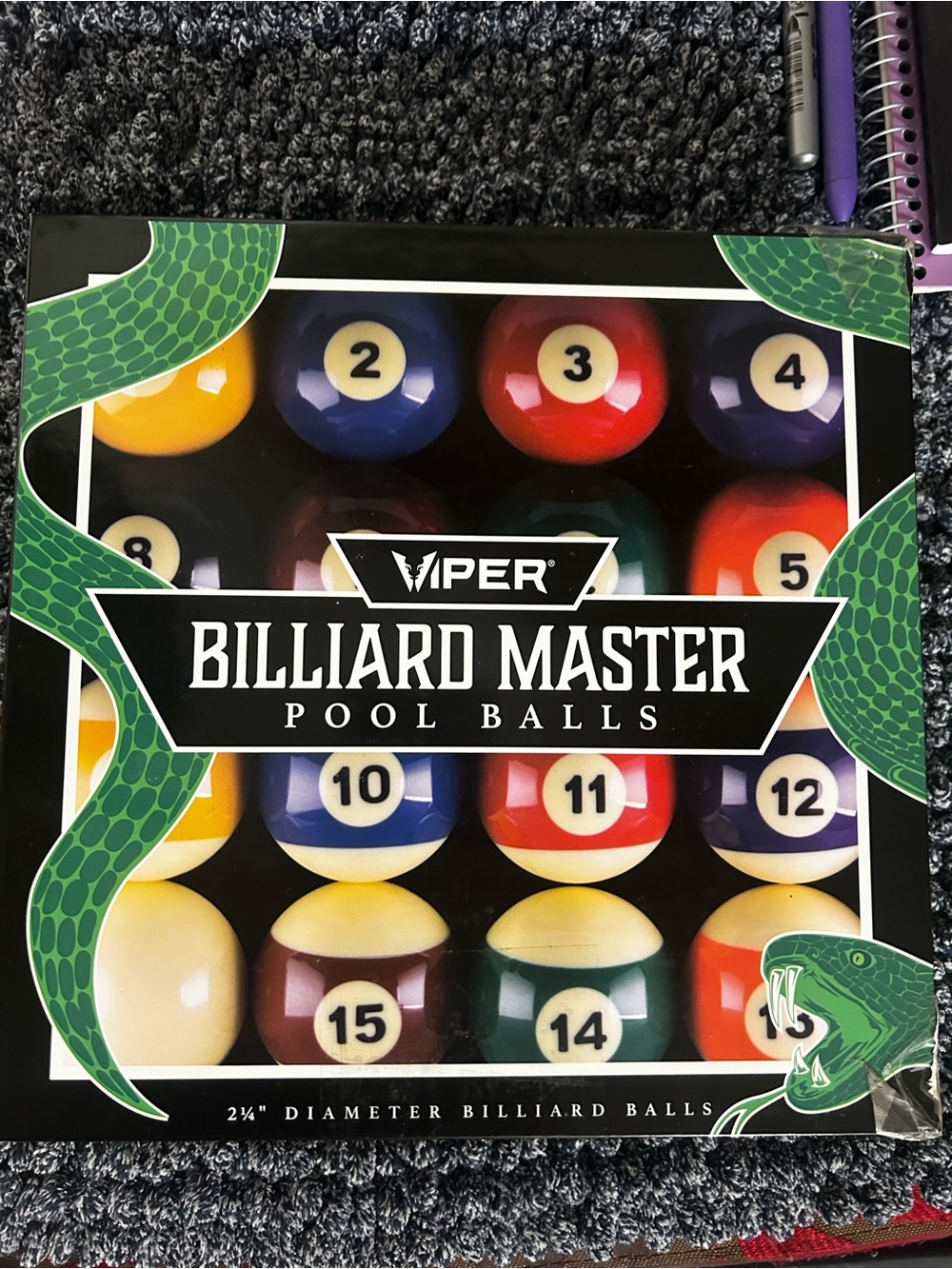 Viper Billiard Master Pool Balls - Multi-Color Set